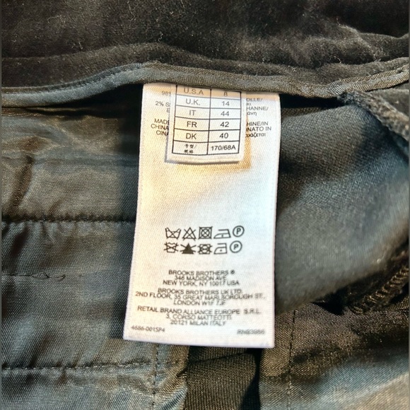 BROOKS BROTHERS 346 Natalie Fit Women’s Black Velvet Straight Leg Slacks Sz 8 - Picture 9 of 11